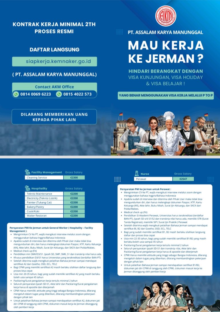 MAU KERJA RESMI KE JERMAN?
